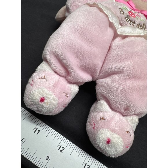 Carters My First Doll Plush Baby Toy Pink Rattle Kitty Slippers Blonde Blue Eyes - Picture 5 of 7